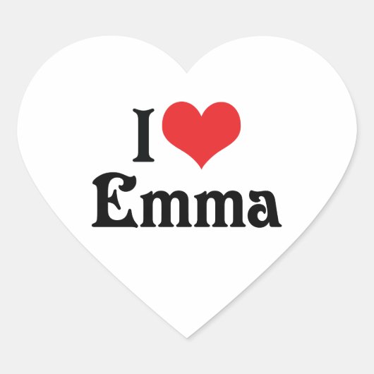 Sticker Cœur J'aime Emma (Devant)