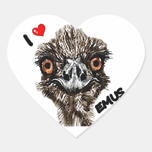 STICKER CŒUR J'AIME EMUS (Devant)
