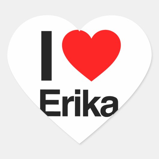 Sticker Cœur j'aime erika (Devant)