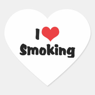 Sticker Cœur J'aime fumer au cœur - Fumeurs de cigarettes au ta