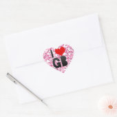 Sticker Cœur J'aime GB (Enveloppe)