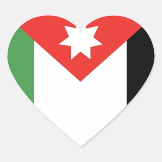 Sticker Cœur J'aime Jordanie (Devant)