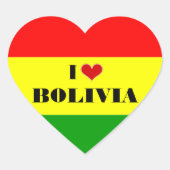 Sticker Cœur J'aime la Bolivie (Devant)