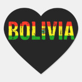 Sticker Cœur J'aime la Bolivie (Devant)