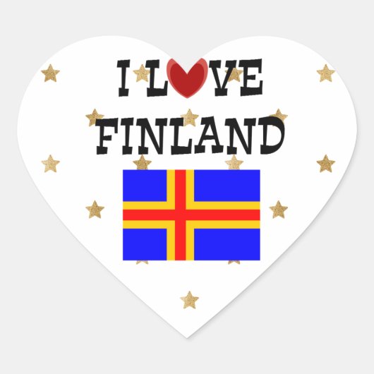 Sticker Cœur J'aime la Finlande (Devant)