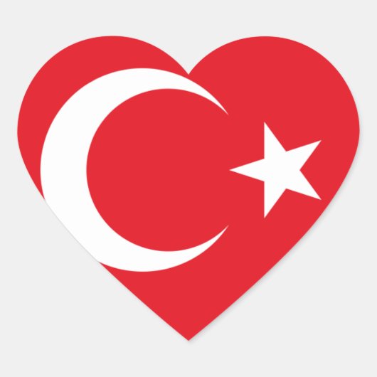 Sticker Cœur J'aime la Turquie (Devant)