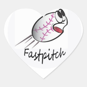 Sticker Cœur J'aime le base-ball