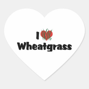 Sticker Cœur J'aime le blé de Heart Wheatgrass - Jus Sain