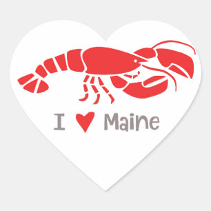 Sticker Cœur J'aime le homard du Maine