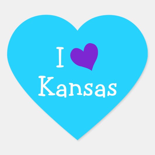 Sticker Cœur J'aime le Kansas (Devant)