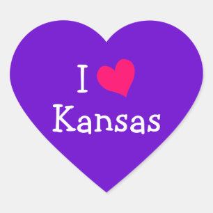 Sticker Cœur J'aime le Kansas