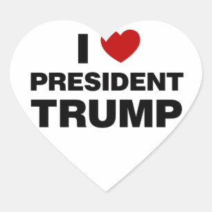 Sticker Cœur J'aime le président Trump Heart