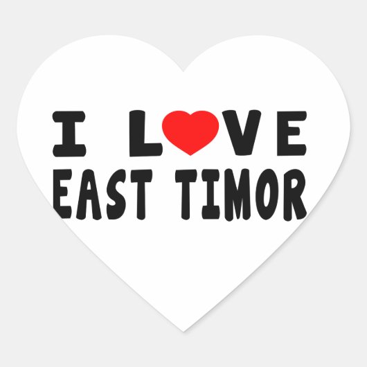 Sticker Cœur J'aime le Timor Oriental (Devant)