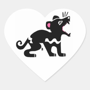 Sticker Cœur J'aime les DIABLES Tasmaniens -Graphiques originau