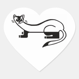 Sticker Cœur J'aime les FERRETS aux pieds noirs -USA - Faune