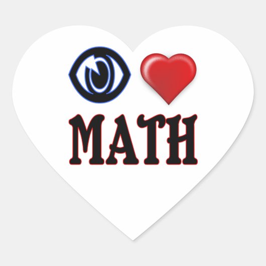 Sticker Cœur J'aime les maths (Devant)
