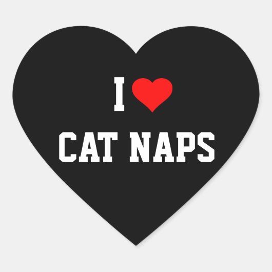STICKER CŒUR J'AIME LES NAPS CAT (Devant)
