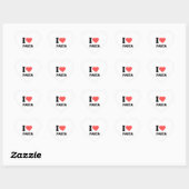 STICKER CŒUR J'AIME LES PÂTES (Feuille)