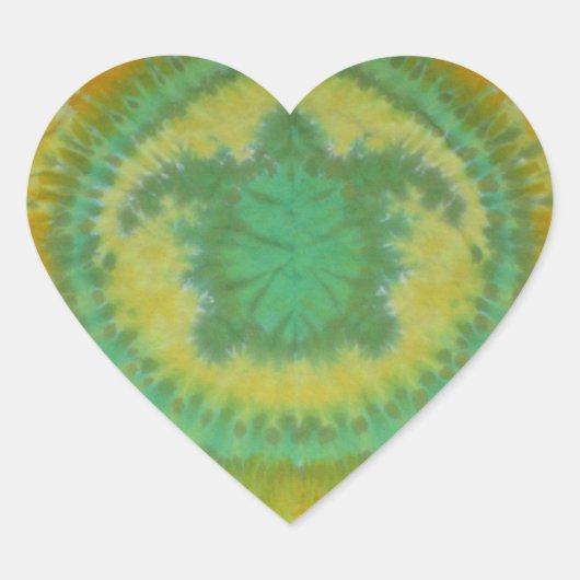 Sticker Cœur J'Aime Les Tortues Vertes Tie Dye Phat Dyes (Devant)