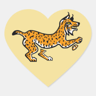 Sticker Cœur J'aime LYNXES - Faune - Nature - Jaune
