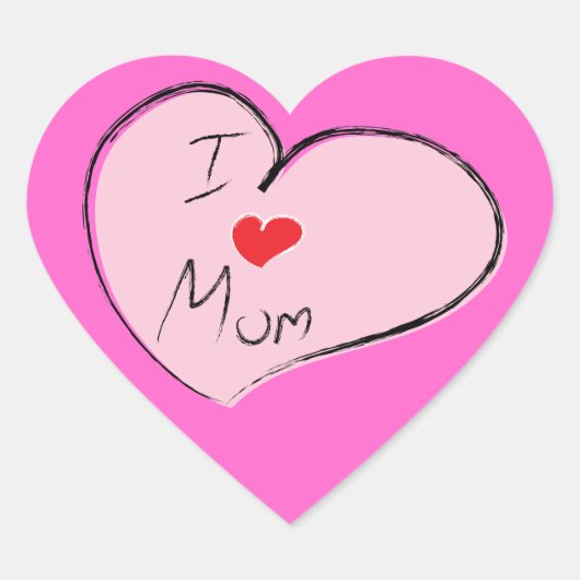 Sticker Cœur J'aime maman (Devant)