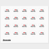 Sticker Cœur J'aime mon bébé garçon (Feuille)