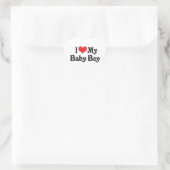 Sticker Cœur J'aime mon bébé garçon (Sac)