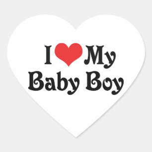Sticker Cœur J'aime mon bébé garçon