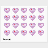 Sticker Cœur J'aime mon chaton (Feuille)