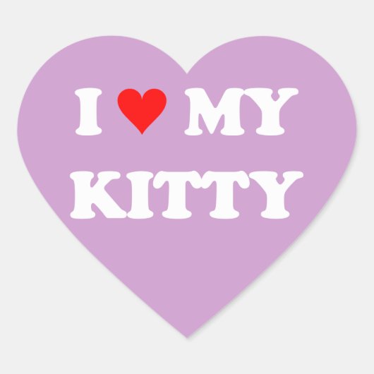 Sticker Cœur J'aime mon chaton (Devant)