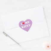 Sticker Cœur J'aime mon chaton (Enveloppe)
