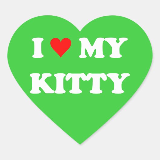 Sticker Cœur J'aime mon chaton (Devant)