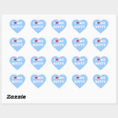 Sticker Cœur J'aime mon chaton (Feuille)