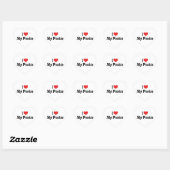Sticker Cœur J'Aime Mon Coeur Mon Pookie (Feuille)