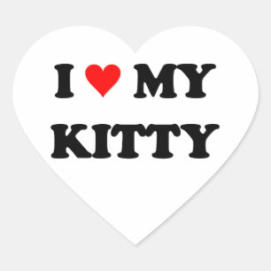 Sticker Cœur J'Aime Mon Kitty