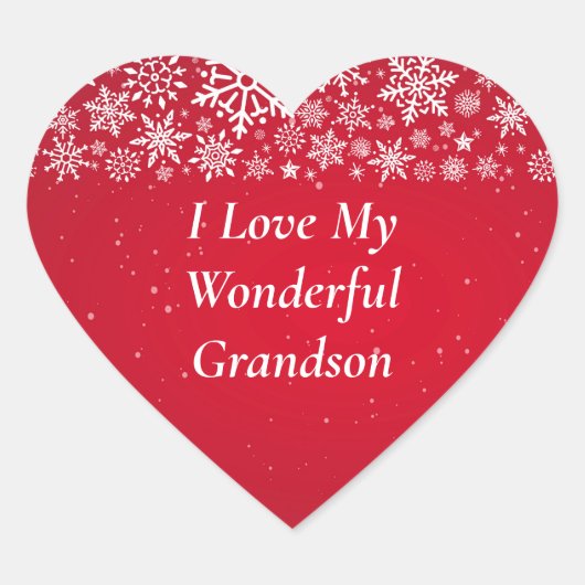 Sticker Cœur J'Aime Mon merveilleux petit-fils (Devant)