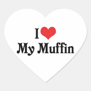 Sticker Cœur J'aime mon muffin
