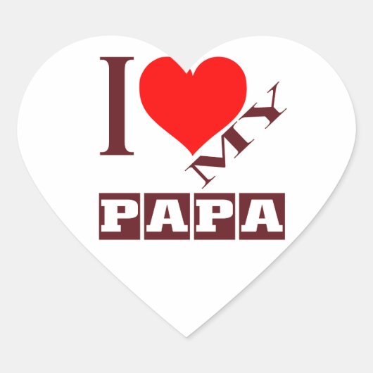 Sticker Cœur j'aime mon papa (Devant)