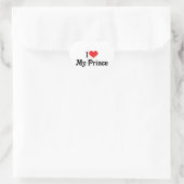 Sticker Cœur J'aime mon prince (Sac)