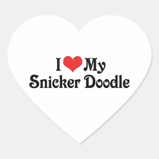 Sticker Cœur J'Aime Mon Snicker Doodle (Devant)