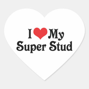 Sticker Cœur J'aime mon super étalon