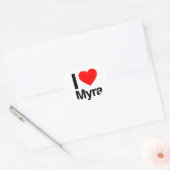 Sticker Cœur j'aime myra (Enveloppe)