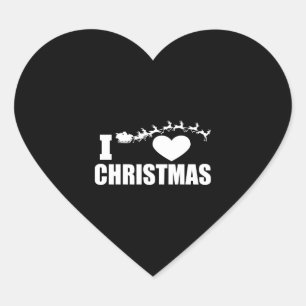 Sticker Cœur J'aime Noël