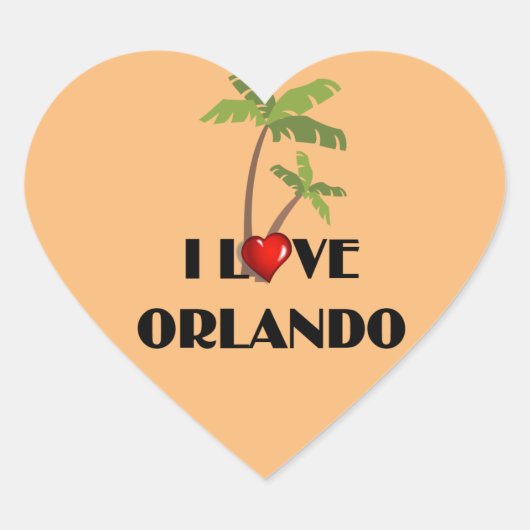 Sticker Cœur J'aime Orlando (Devant)