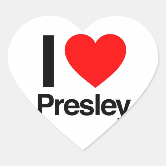 Sticker Cœur j'aime presley (Devant)