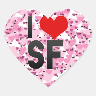 Sticker Cœur J'aime SF