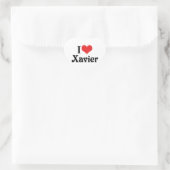 Sticker Cœur J'aime Xavier (Sac)