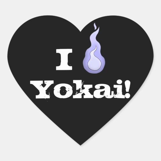 Sticker Cœur J'Aime Yokai ! (Devant)