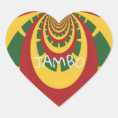 Sticker Cœur Jamaïque Love Jambo Hakuna Matata (Devant)