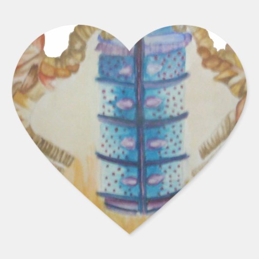 Sticker Cœur Jambo Jumbo African Kids Elephants Art Imprimer (Devant)